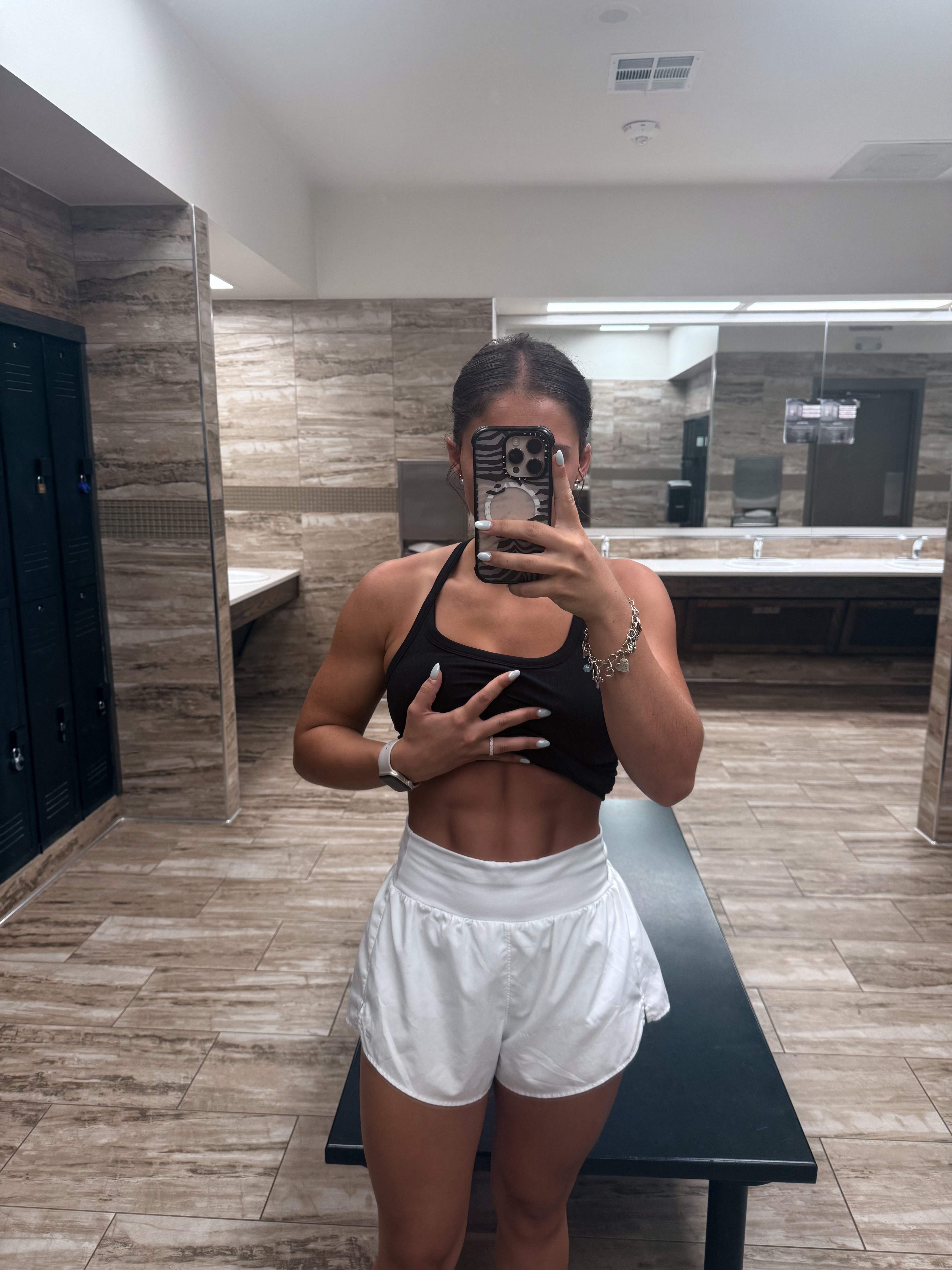 Caroline working out